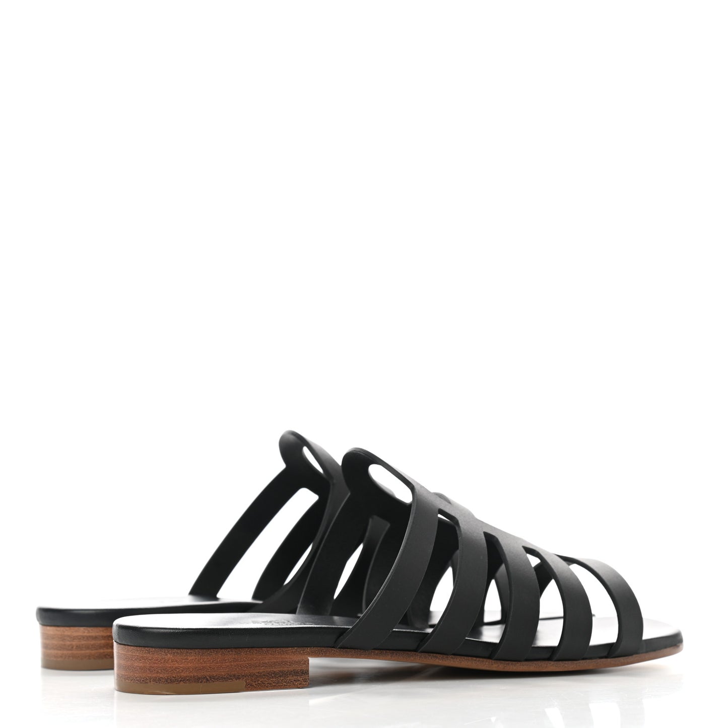 Calfskin Camelia Sandals 37.5 Black