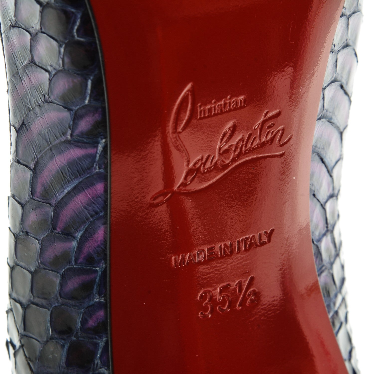 Christian Louboutin Watersnake Rocaille So Kate 120 Pumps 35.5 Violet 6 of 8
