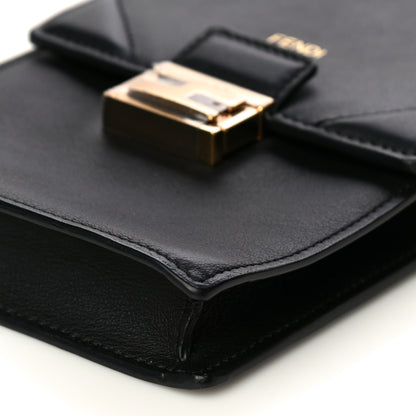 Fendi Vitello Grace Matte Kan U Vertical Wallet On Chain Black 10 of 11