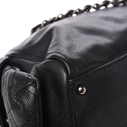Chanel Glazed Caviar Quilted Mademoiselle Bowling Bag Black 11 of 13