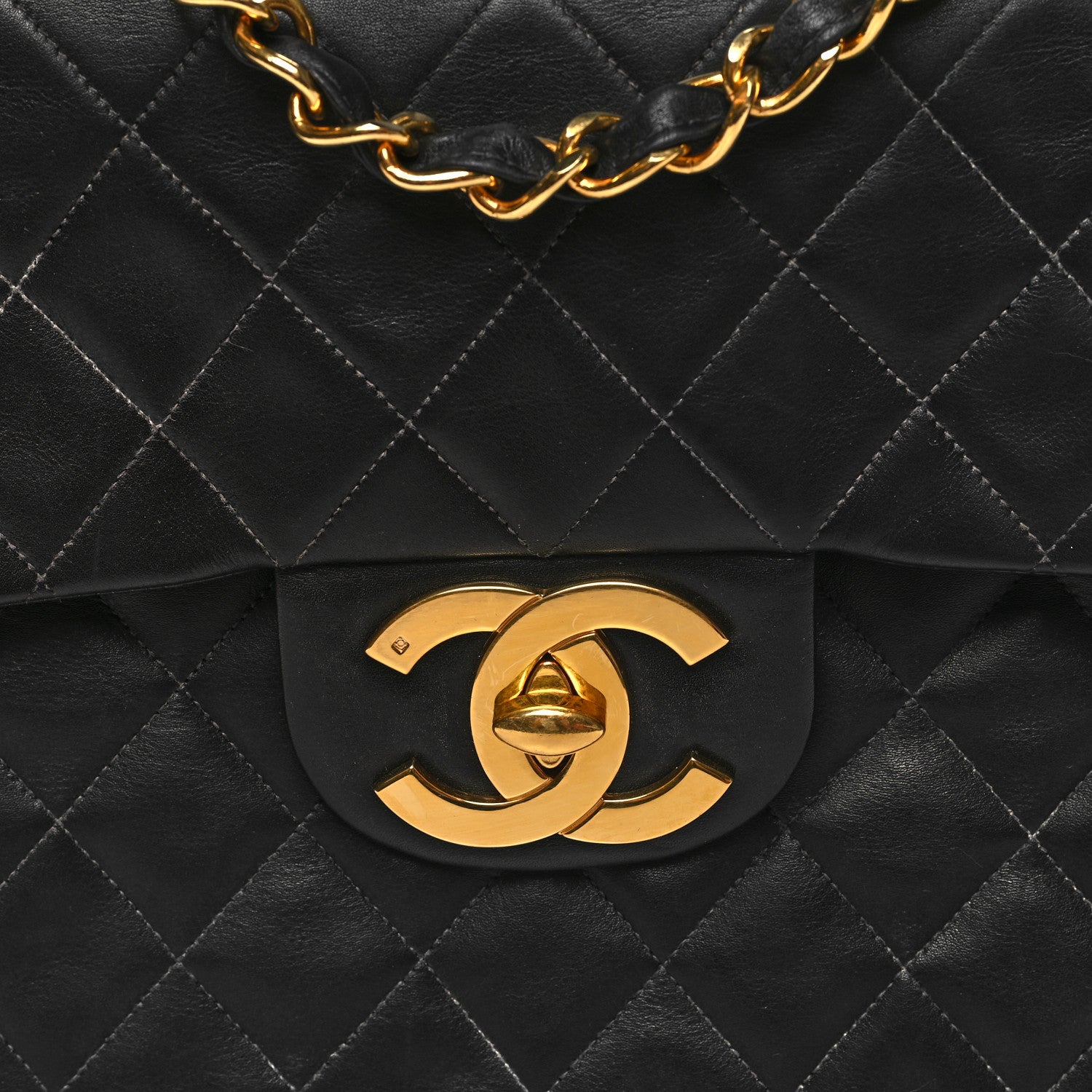 Chanel Lambskin Quilted XL Jumbo Single Flap Black 8 of 10