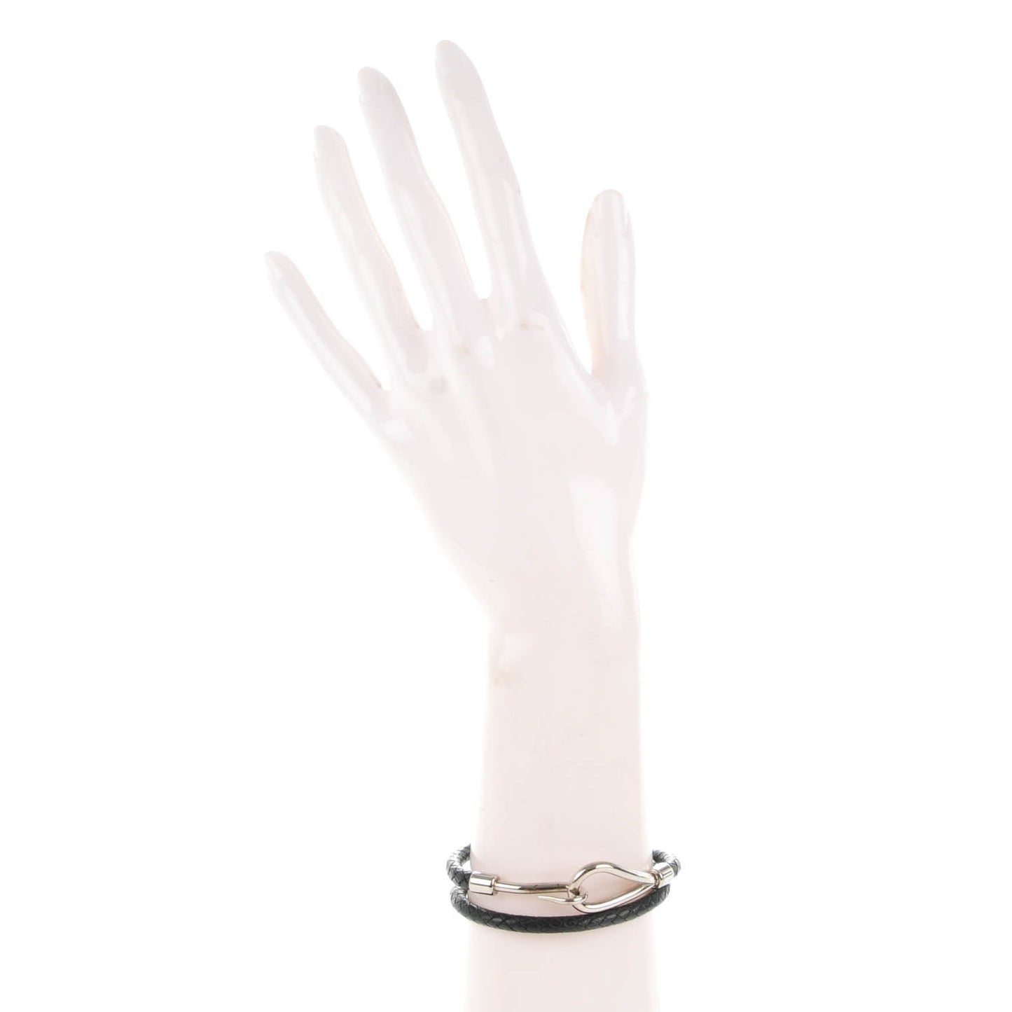 Leather Jumbo Double Tour Bracelet Black