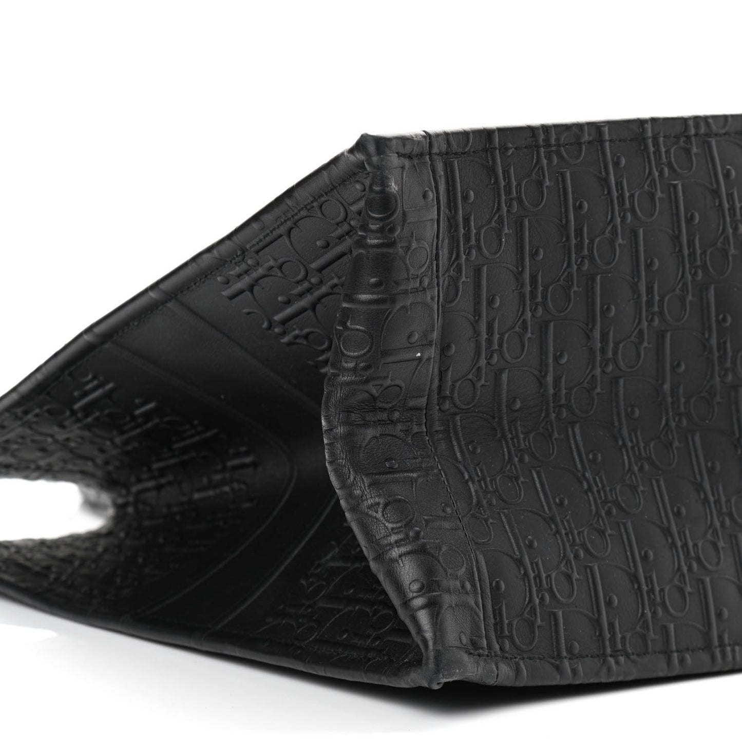 Oblique Calfskin Embossed Large Book Tote Black