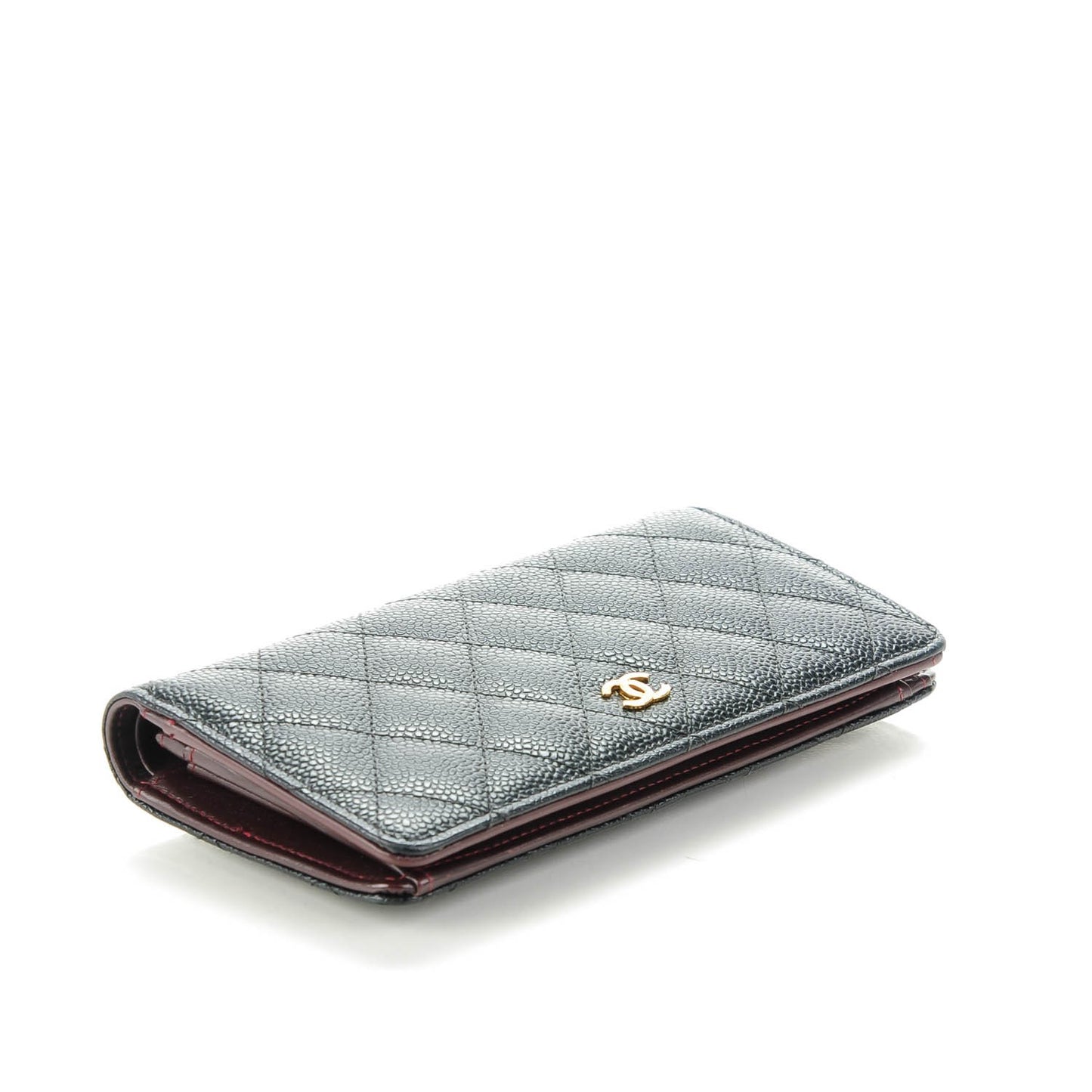 Caviar Quilted Yen Wallet Black
