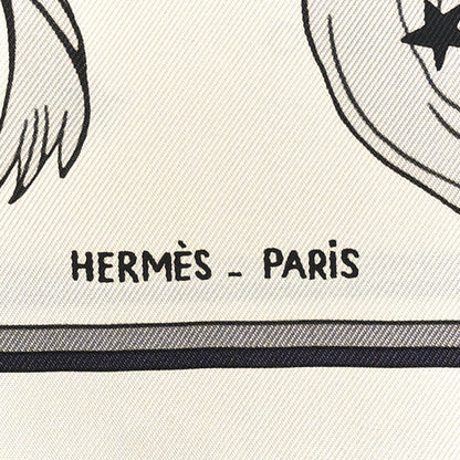 Hermes Silk Hemisphaerium Coeli Boreale Scarf 90 Black White Gris 2 of 5