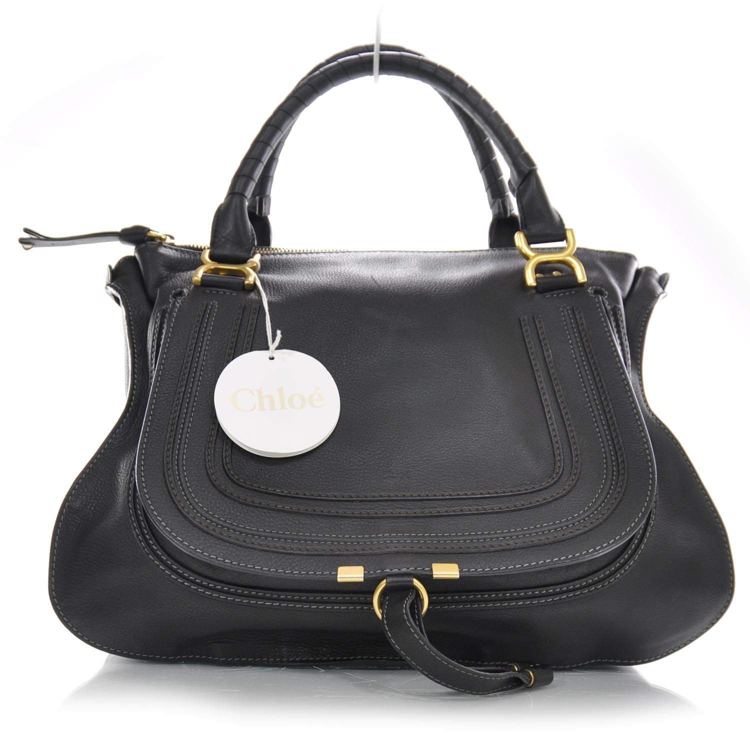 Chloe Leather Large Marcie Satchel Black 1 of 9
