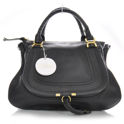 Chloe Leather Large Marcie Satchel Black 1 of 9
