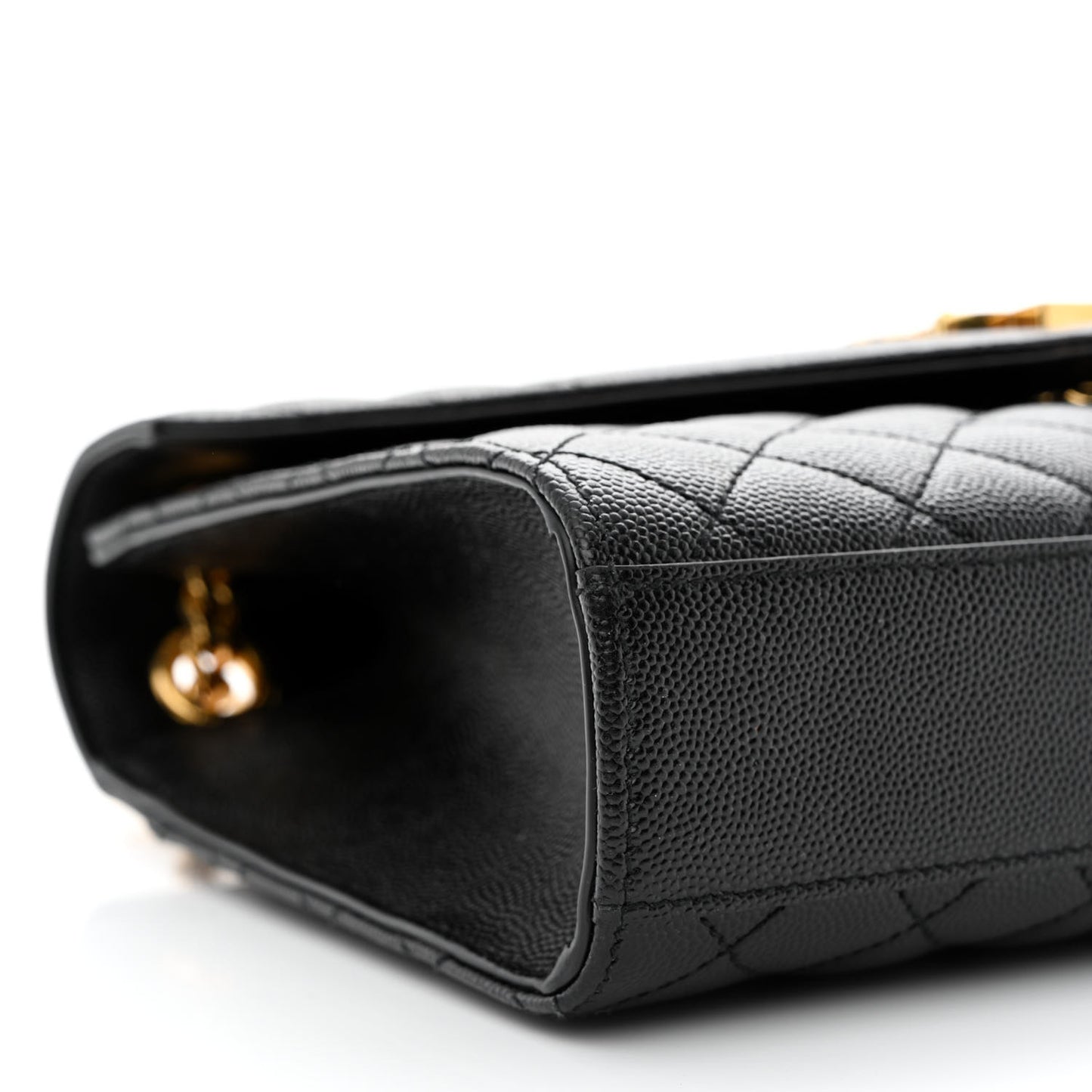 Grain De Poudre Textured Mixed Matelasse Triquilt Medium Monogram Satchel Black