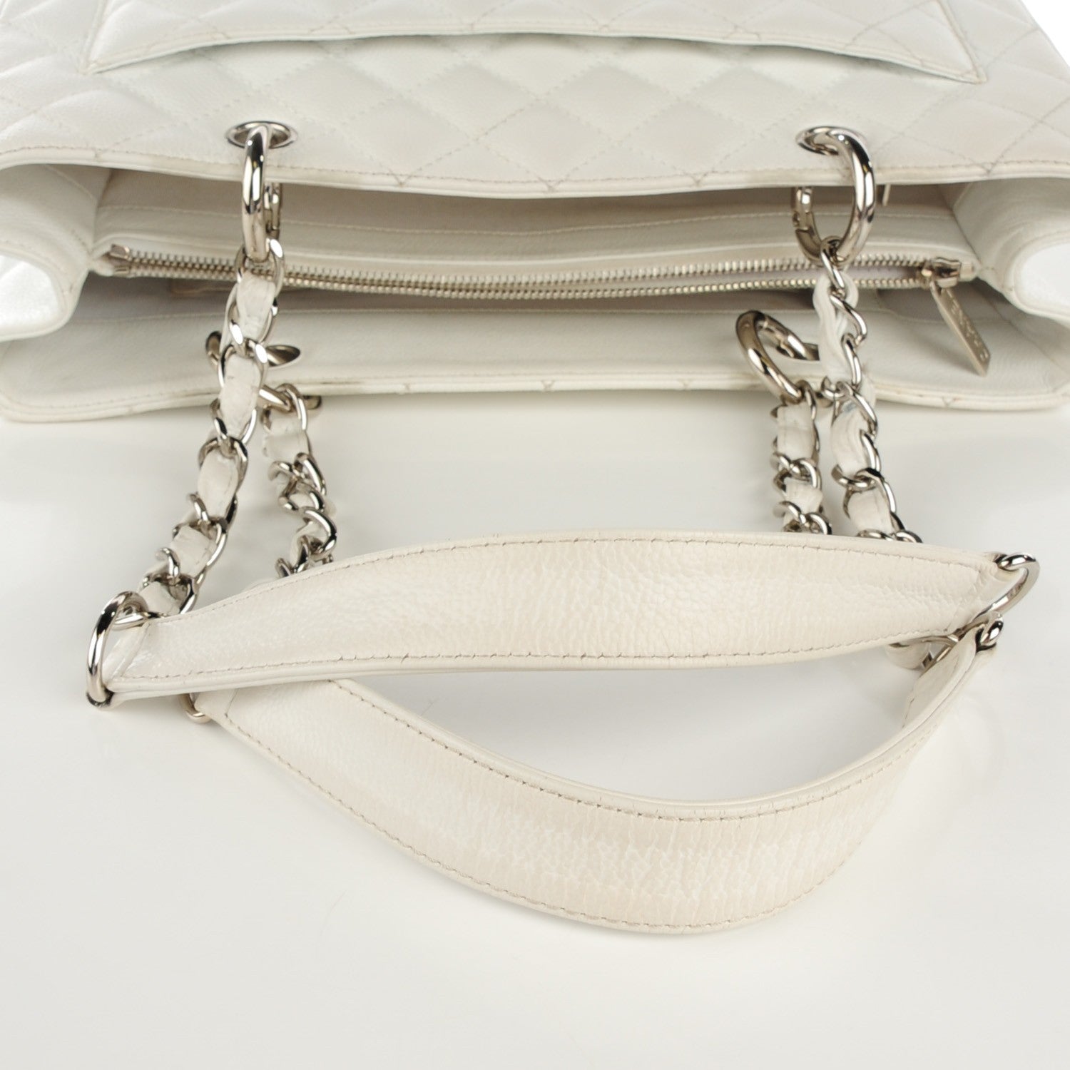 Chanel Caviar Quilted Grand Shopping Tote GST White 8 of 8