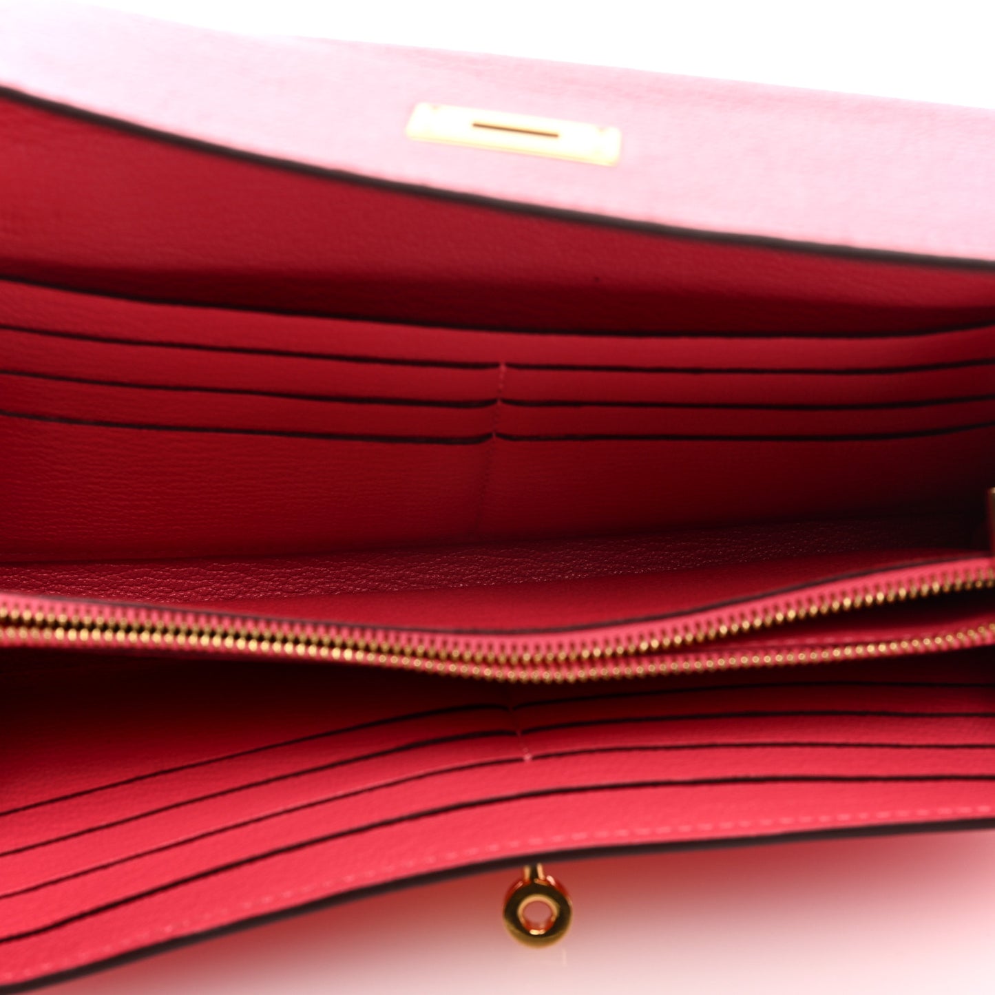 Chevre Mysore Kelly Longue Wallet Rose Lipstick