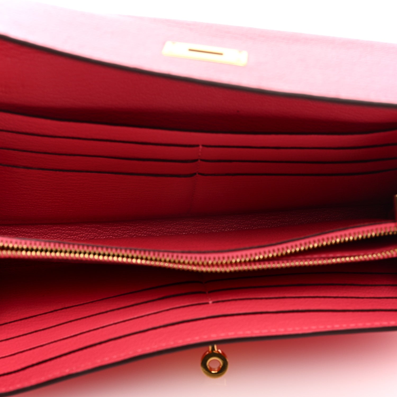 Hermes Chevre Mysore Kelly Longue Wallet Rose Lipstick 5 of 7