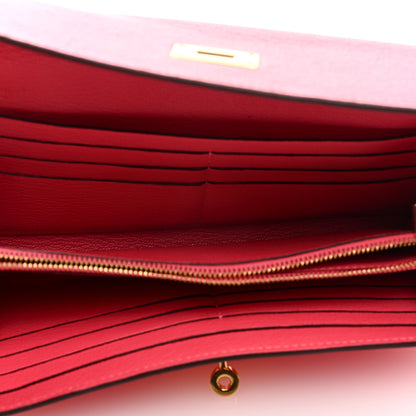 Hermes Chevre Mysore Kelly Longue Wallet Rose Lipstick 5 of 7