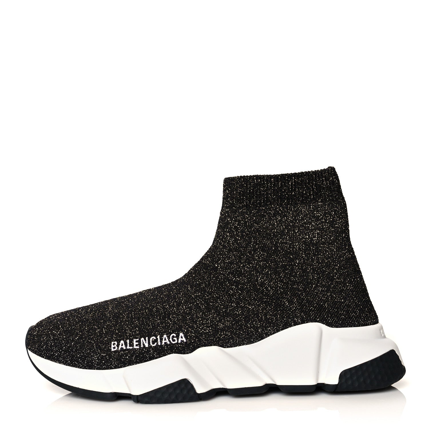 Balenciaga Knit Metal Womens Speed Sneakers 36 Black Gold 1 of 8