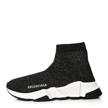 Balenciaga Knit Metal Womens Speed Sneakers 36 Black Gold 1 of 8