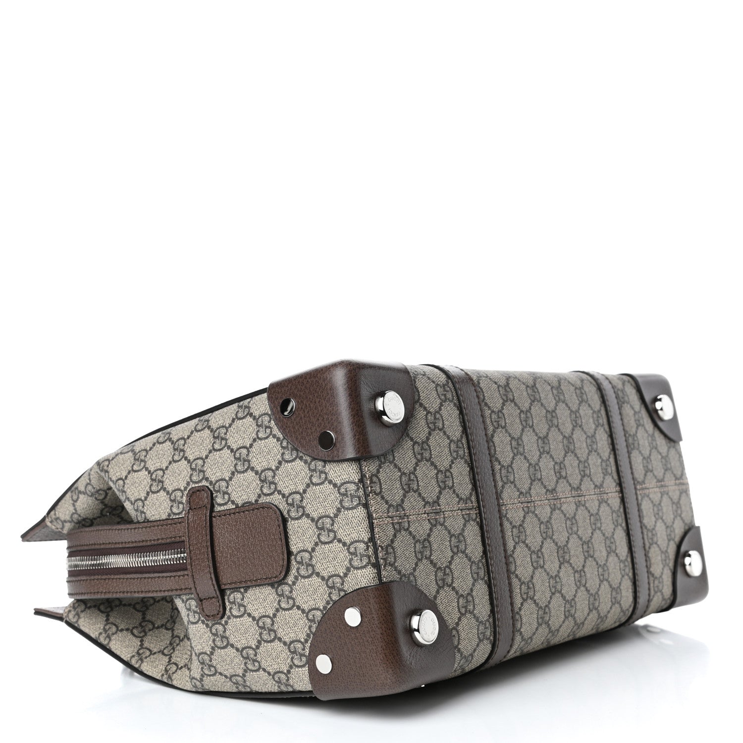 Gucci GG Supreme Monogram Textured Dollar Calfskin Medium Detail Tote Beige Ebony New Acero 3 of 4
