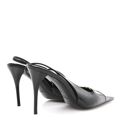 Saint Laurent Nappa Babylone Breteuil Slingback Pumps 39 Bordeaux 5 of 9