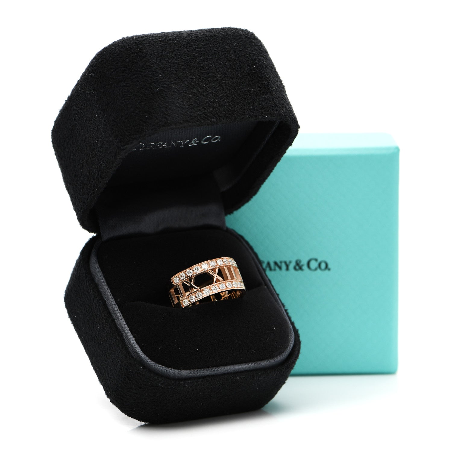 Tiffany 18K Rose Gold Diamond Wide Atlas Open Ring 50 5.25 4 of 4
