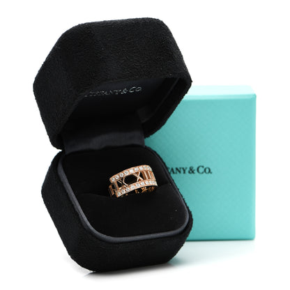 Tiffany 18K Rose Gold Diamond Wide Atlas Open Ring 50 5.25 4 of 4