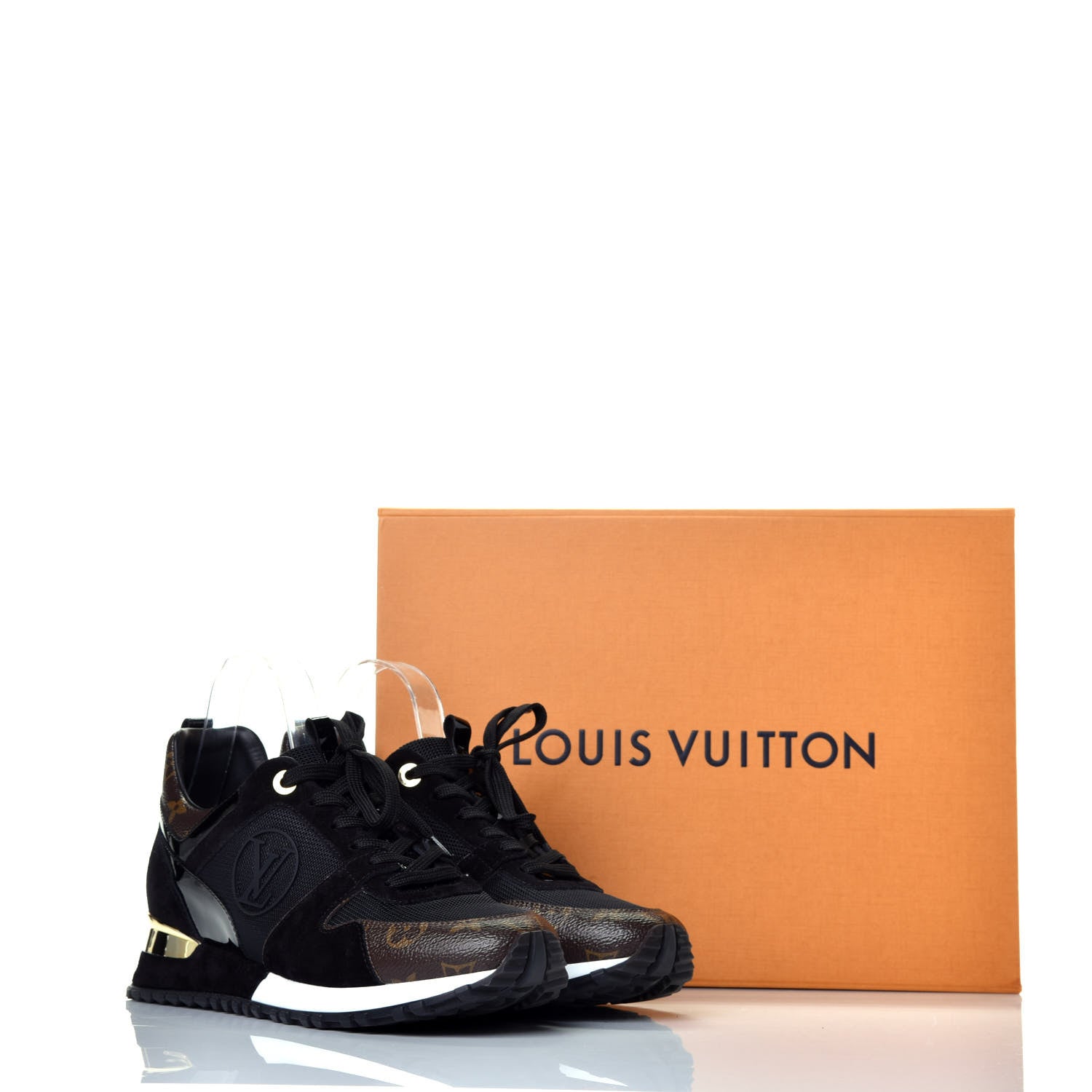 Louis Vuitton Suede Monogram Run Away Sneakers 42 Black 9 of 9