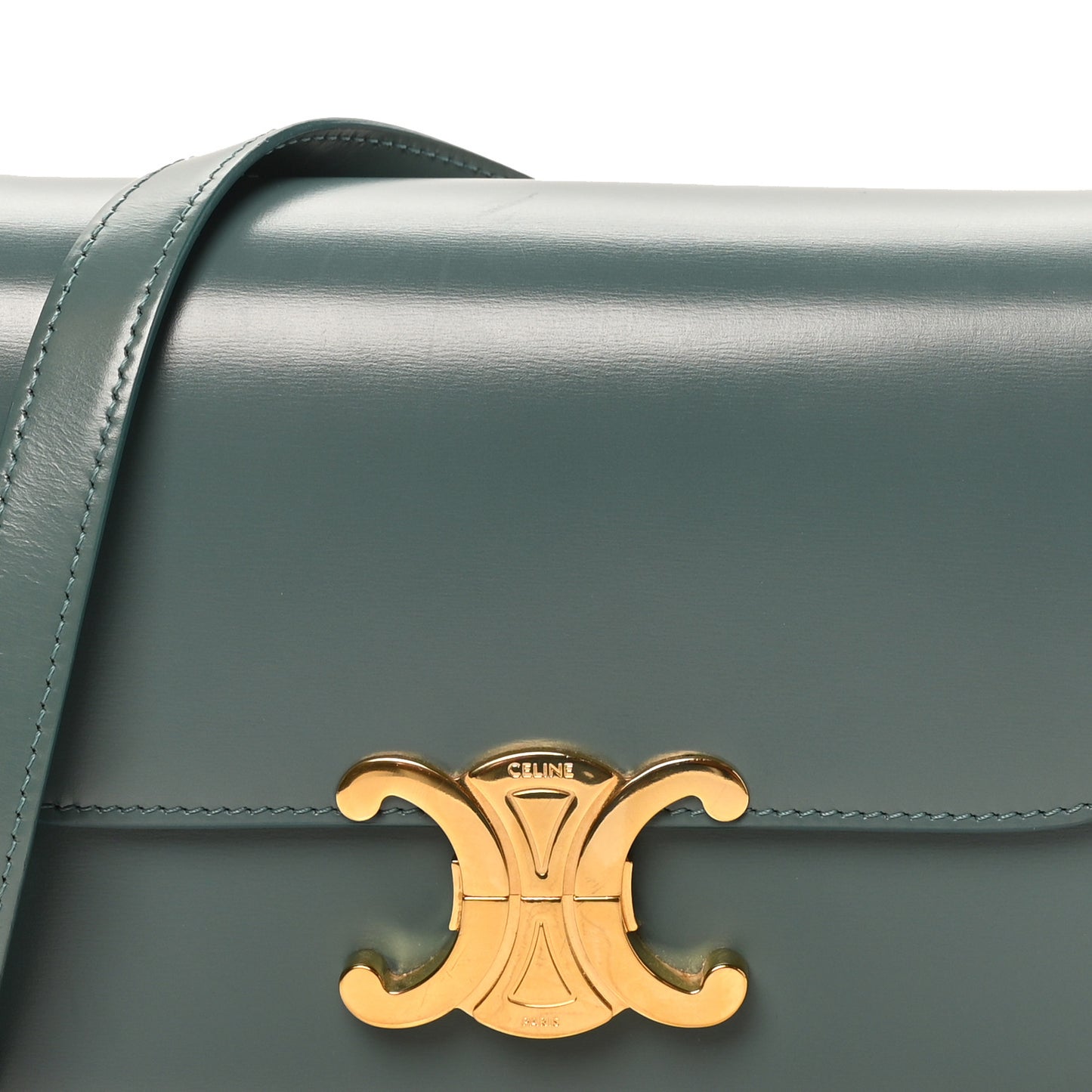 Shiny Calfskin Teen Triomphe Petrol