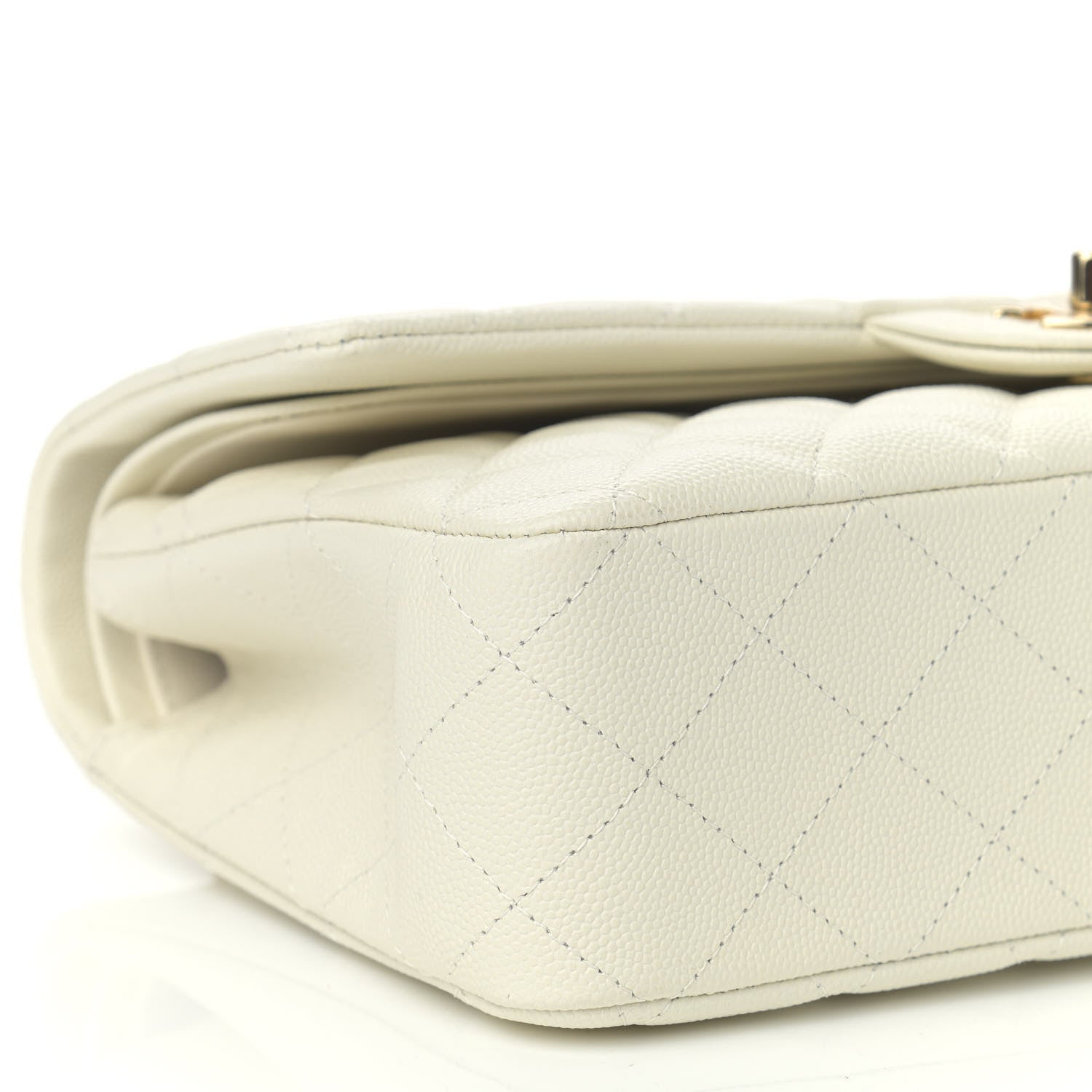 Chanel Caviar Quilted Medium Double Flap White 9 of 11