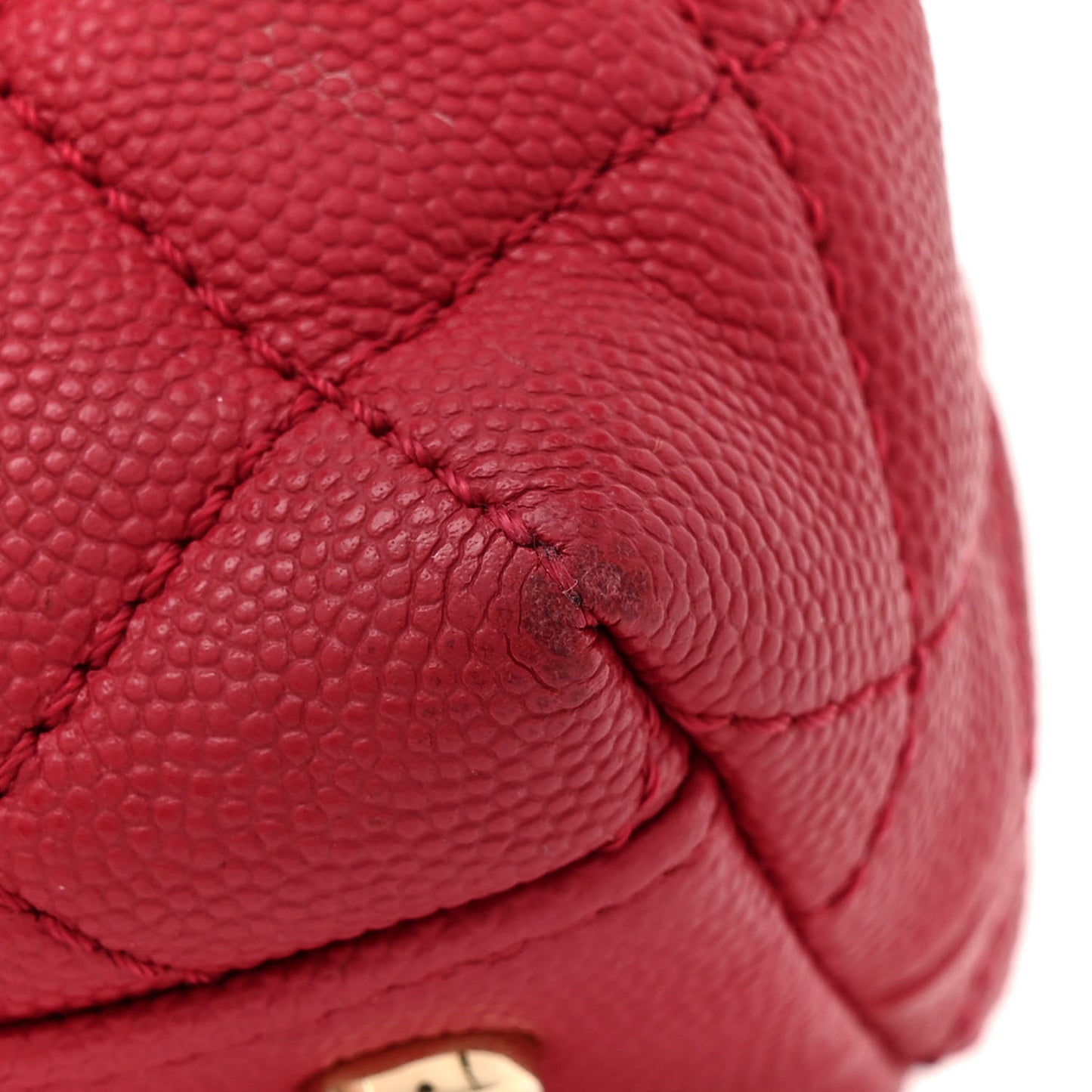Caviar Quilted Mini Coco Handle Flap Dark Pink