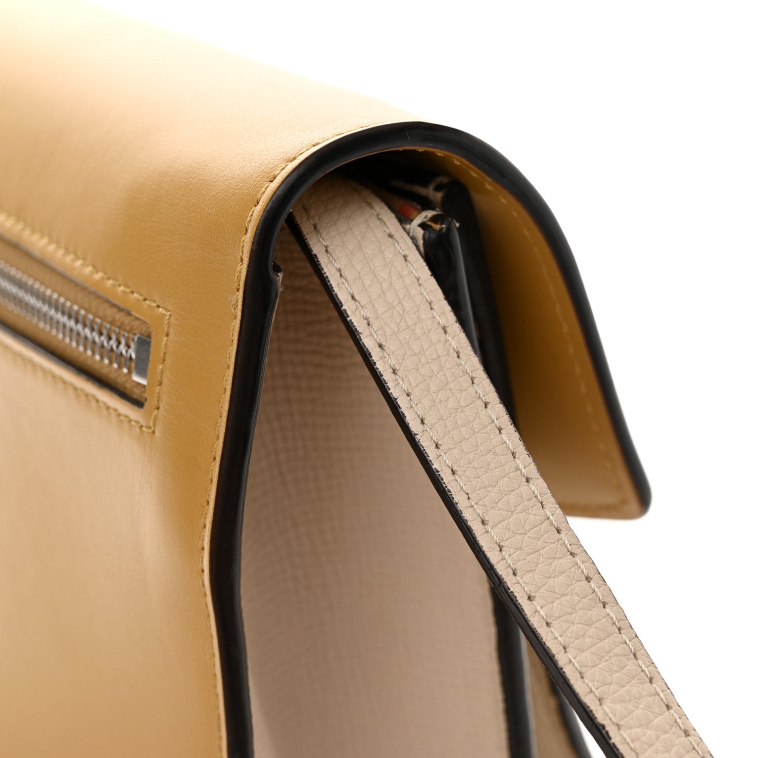 Burberry Derby Calfskin Bi-Color Small Macken Crossbody Bag Limestone Cornflower Yellow 13 of 16