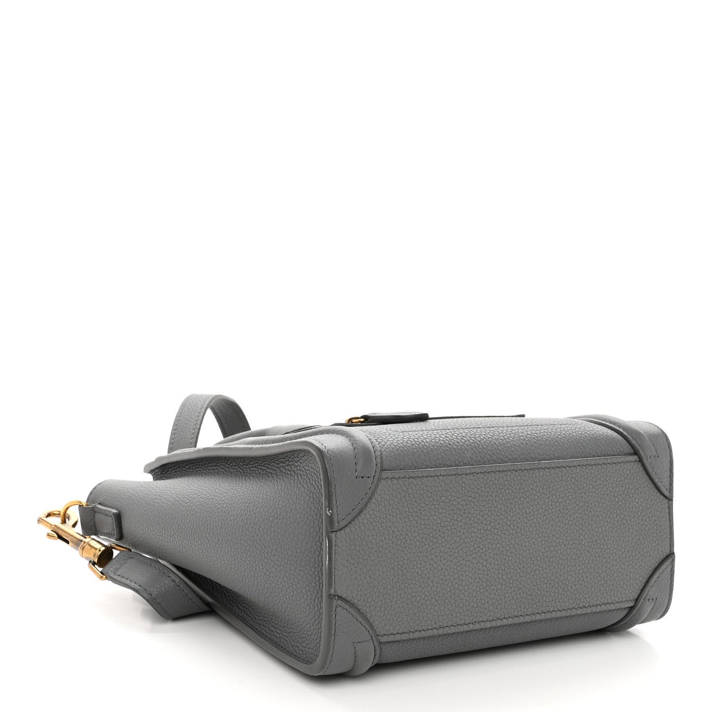 Drummed Calfskin Nano Luggage Kohl