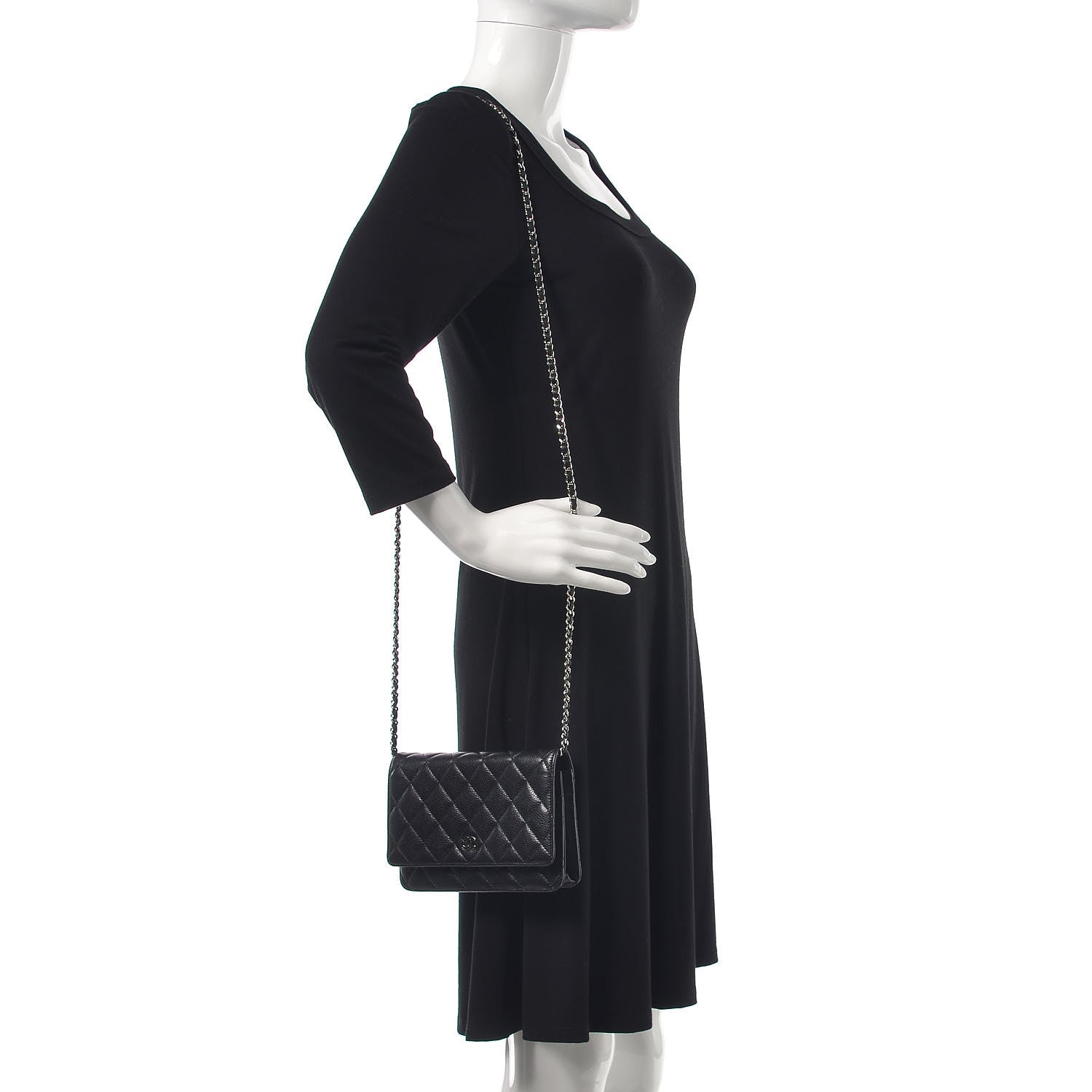 Chanel Caviar Quilted Wallet On Chain WOC Black 2 of 13