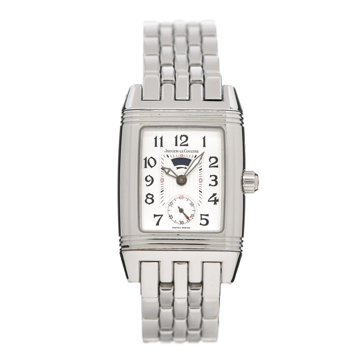 JAEGER-LE COULTRE Stainless Steel Diamond 25mm Reverso Gran Sport Duoface Manual Winding Watch 296.8.74