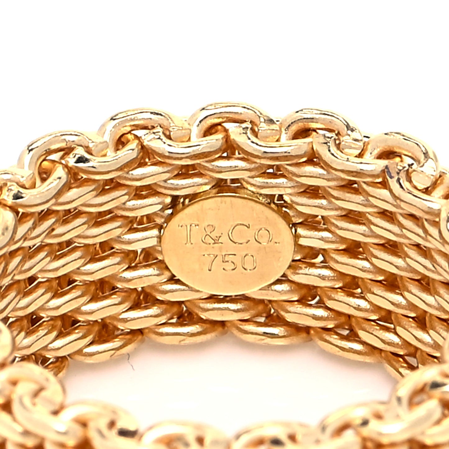 18K Yellow Gold Wide Somerset Mesh Ring 50 5.25