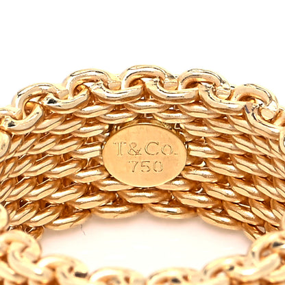 Tiffany 18K Yellow Gold Wide Somerset Mesh Ring 50 5.25 4 of 4