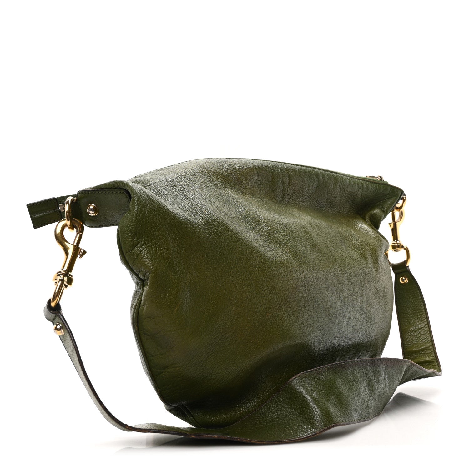 Gucci Calfskin Enamel Blondie Hobo Green 3 of 15