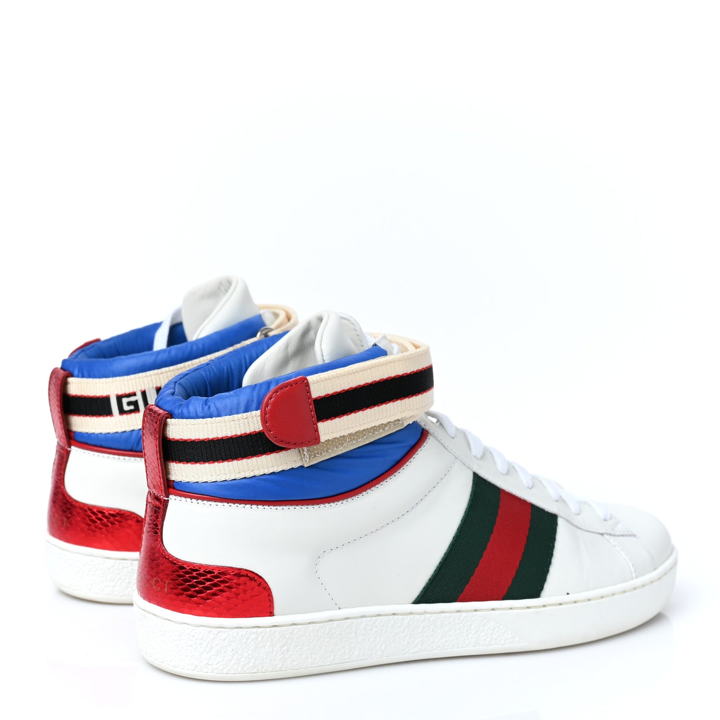 Calfskin Ayers Web Mens New Ace Stripe High Top Sneakers 6.5 White