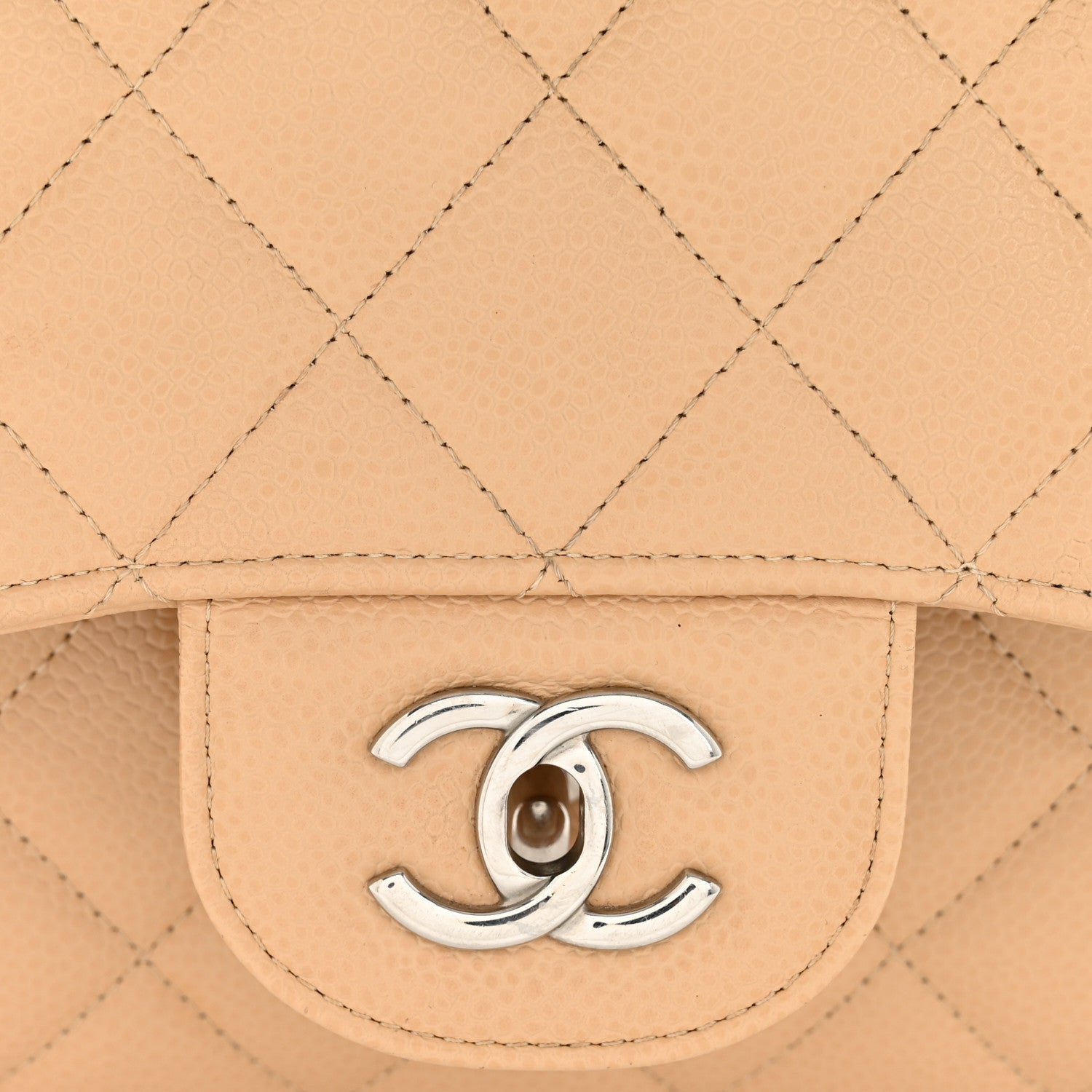 Chanel Caviar Quilted Jumbo Double Flap Beige Clair 13 of 14