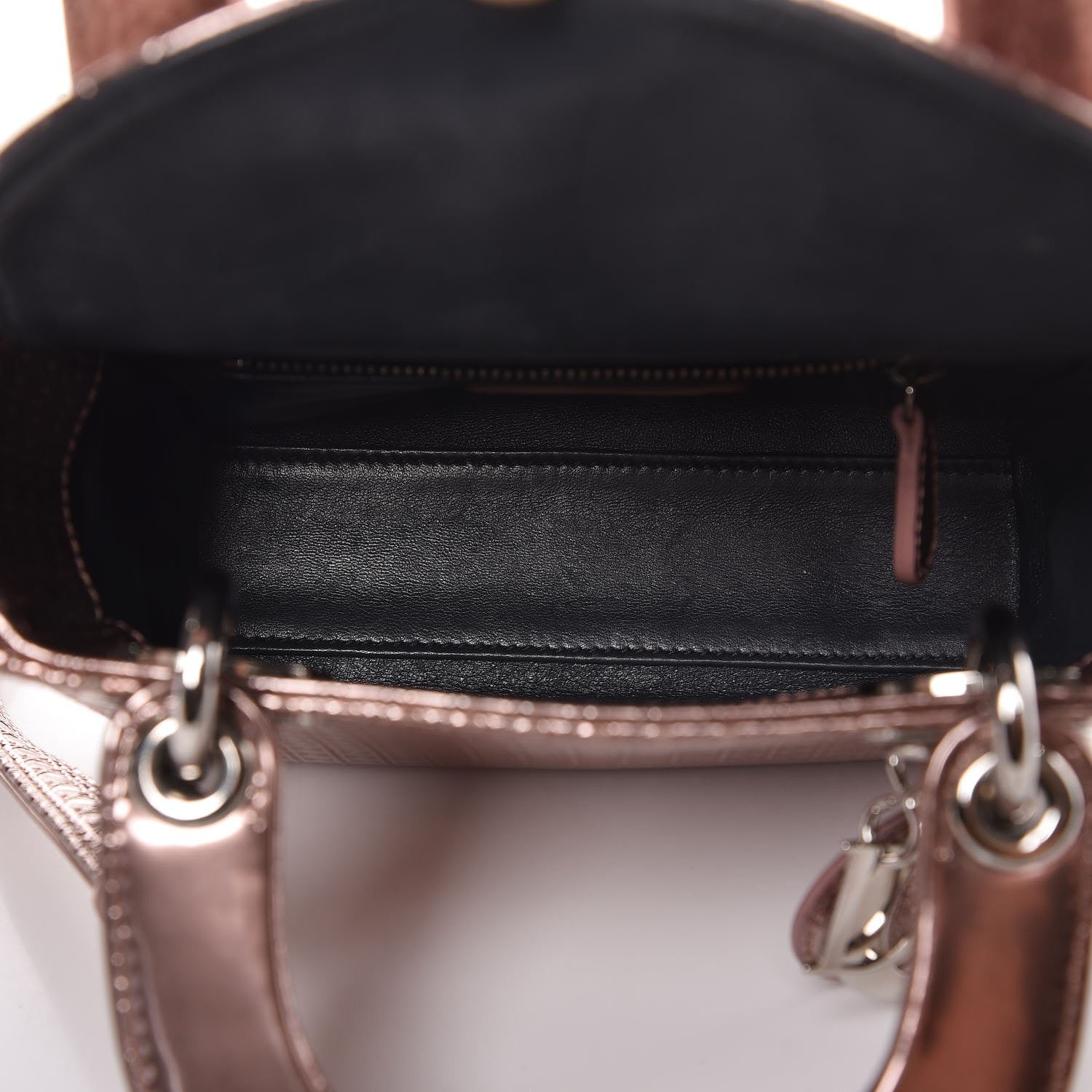 Christian Dior Metallic Patent Micro-Cannage Mini Lady Dior Hyper Pink 5 of 7