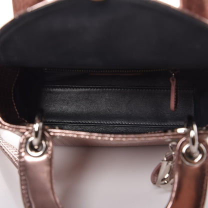Christian Dior Metallic Patent Micro-Cannage Mini Lady Dior Hyper Pink 5 of 7