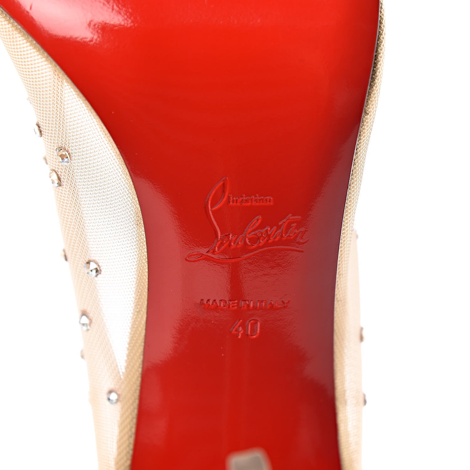 Christian Louboutin Rete Glitter Mini Specchio Strass Follies 100 Pumps 40 Crystal Moonlight 6 of 8