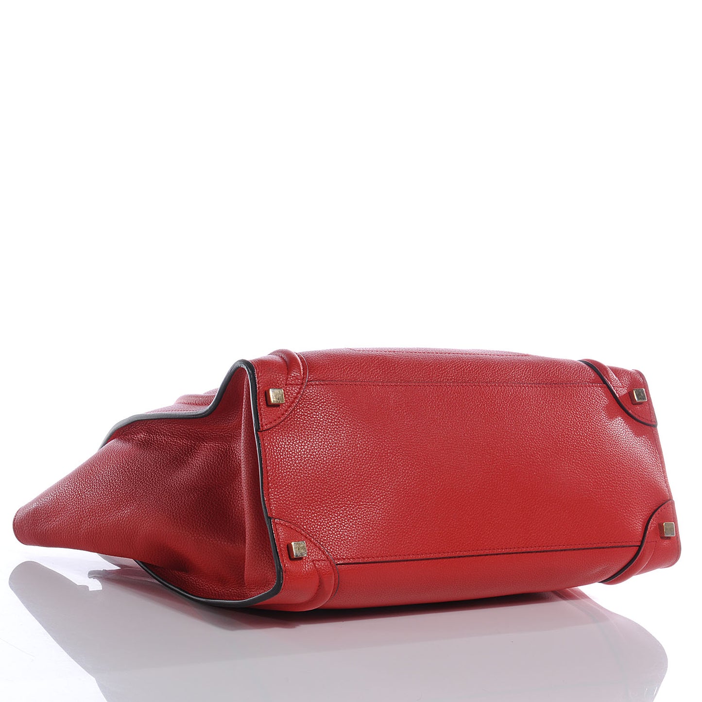 Drummed Leather Shoulder Luggage Red