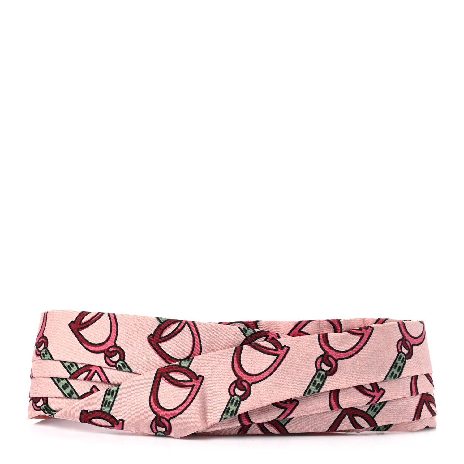 Gucci Silk Stirrup Print Headband M Pink 1 of 5