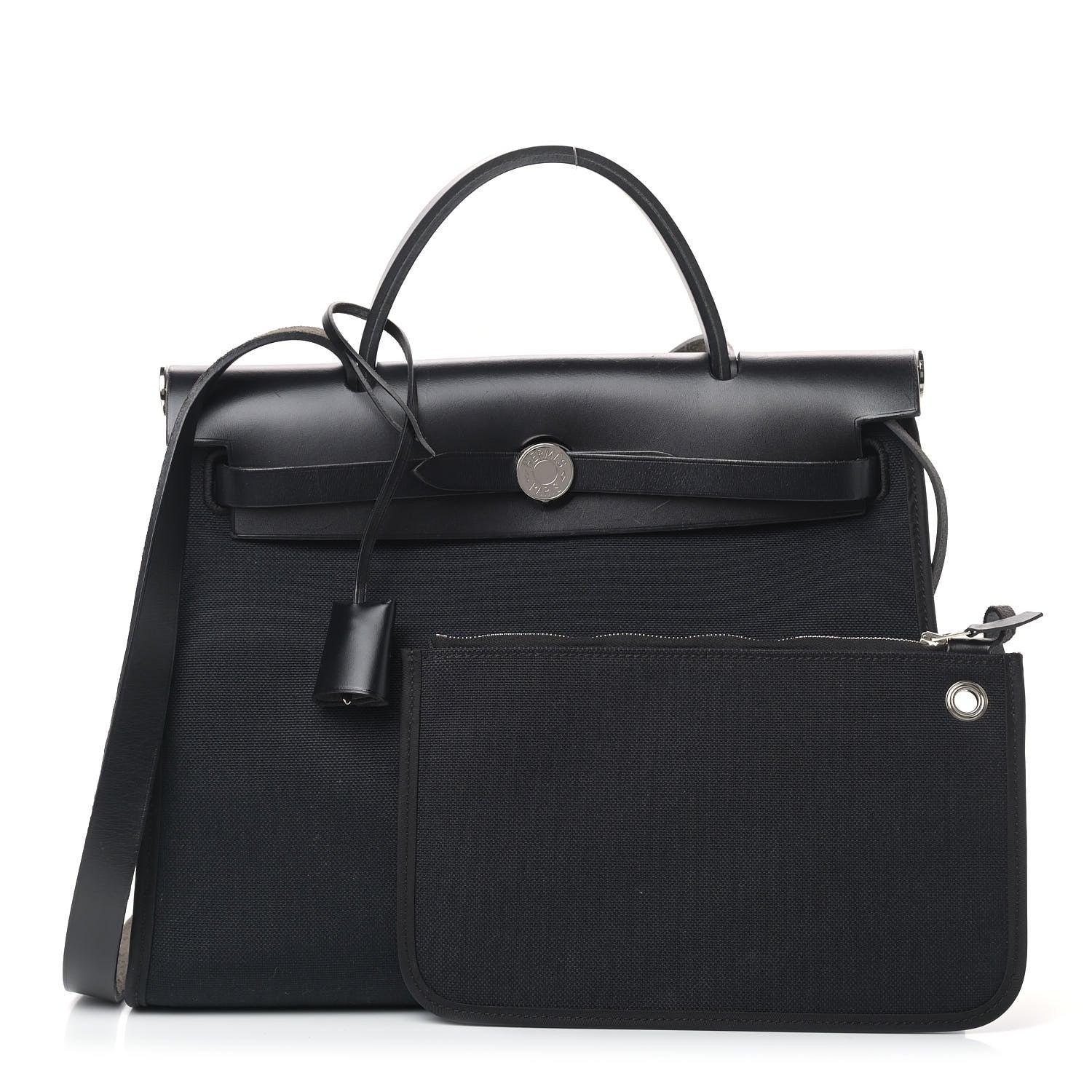 Hermes Military Toile Vache Hunter Herbag Zip PM 31 Black 1 of 13