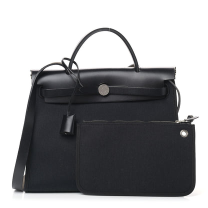 Hermes Military Toile Vache Hunter Herbag Zip PM 31 Black 1 of 13