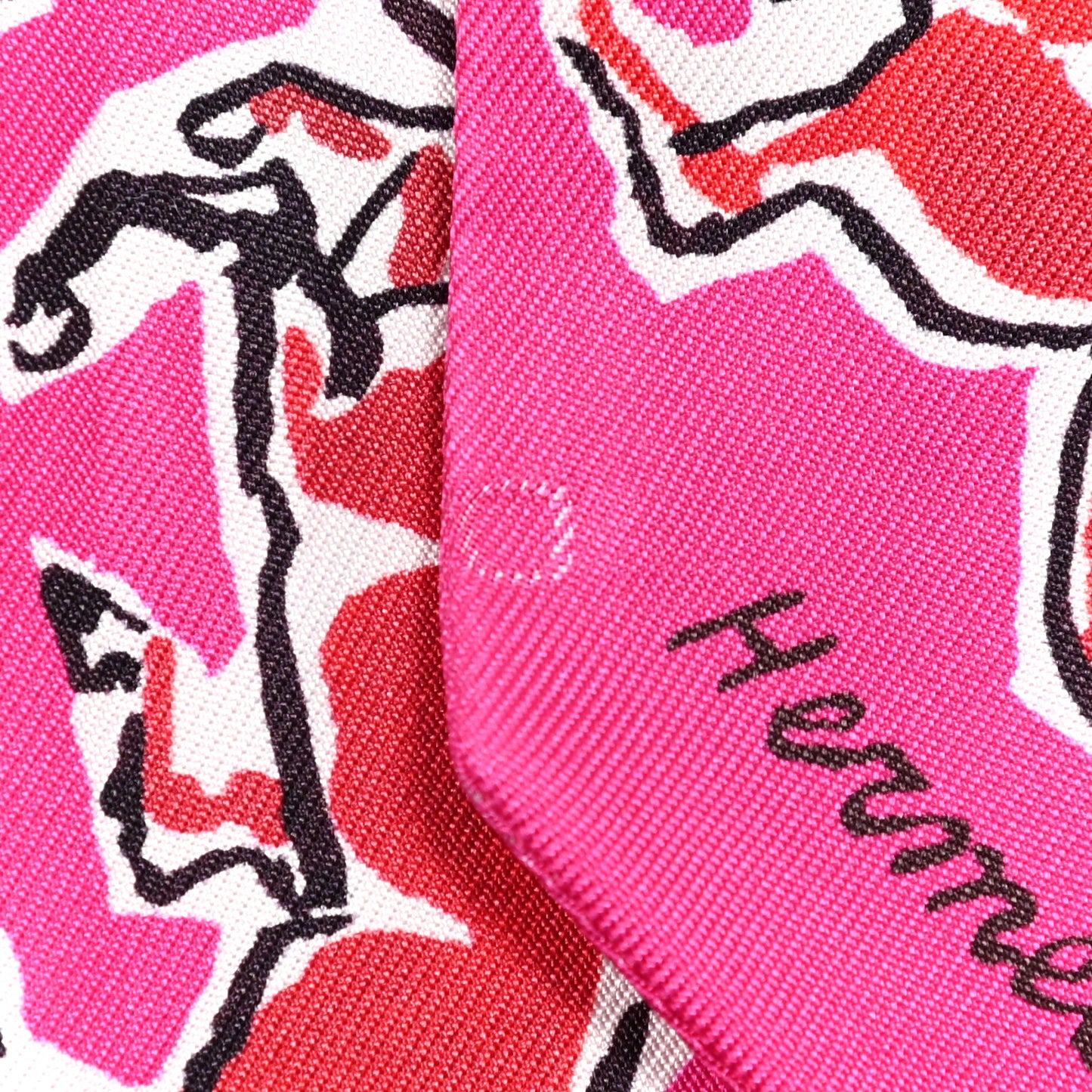 Silk Chevaux En Liberte Twilly Rose Indien Rouge White