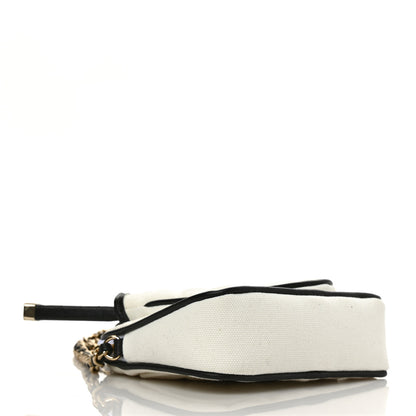 Chanel Canvas Calfskin Tennis Racket Mini Bag White Black 4 of 9