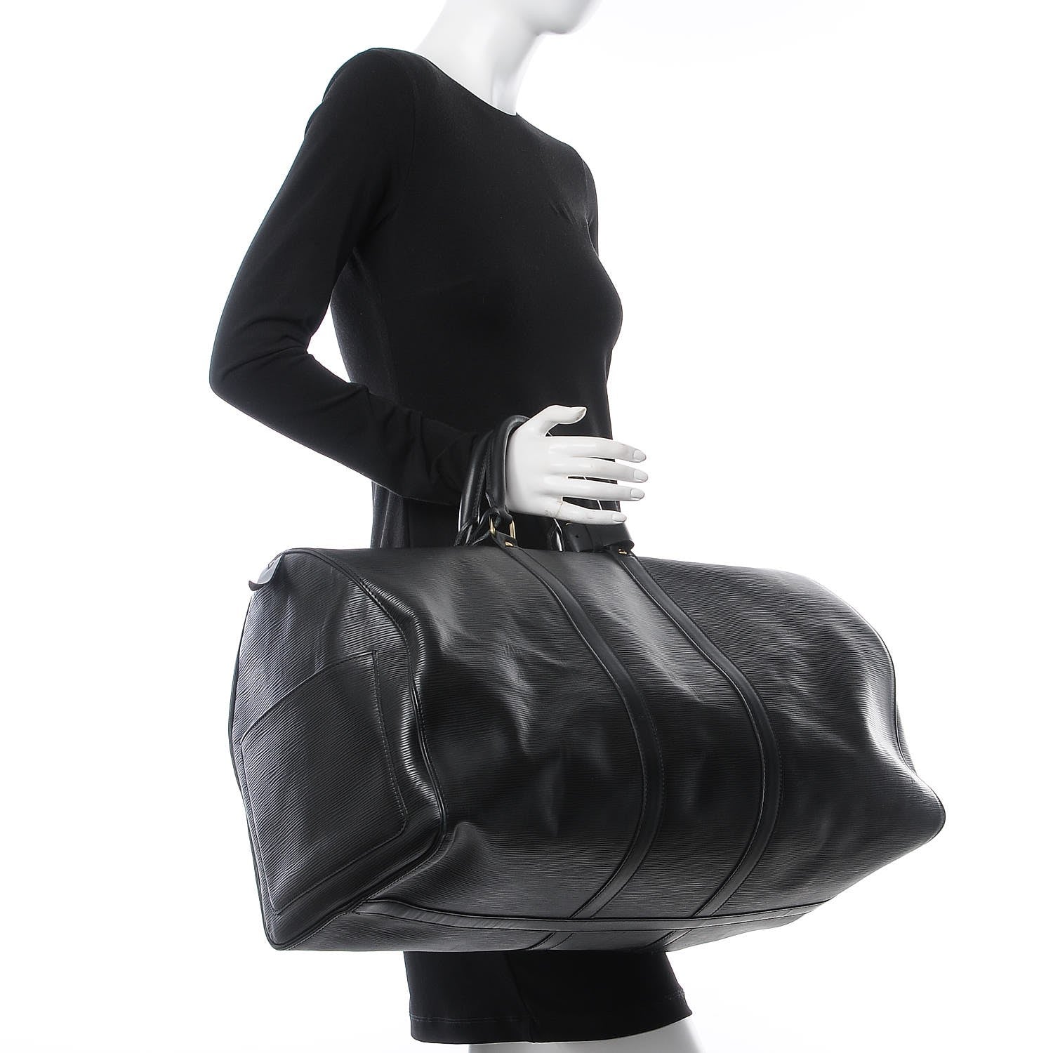 Louis Vuitton Epi Keepall 55 Black 2 of 7