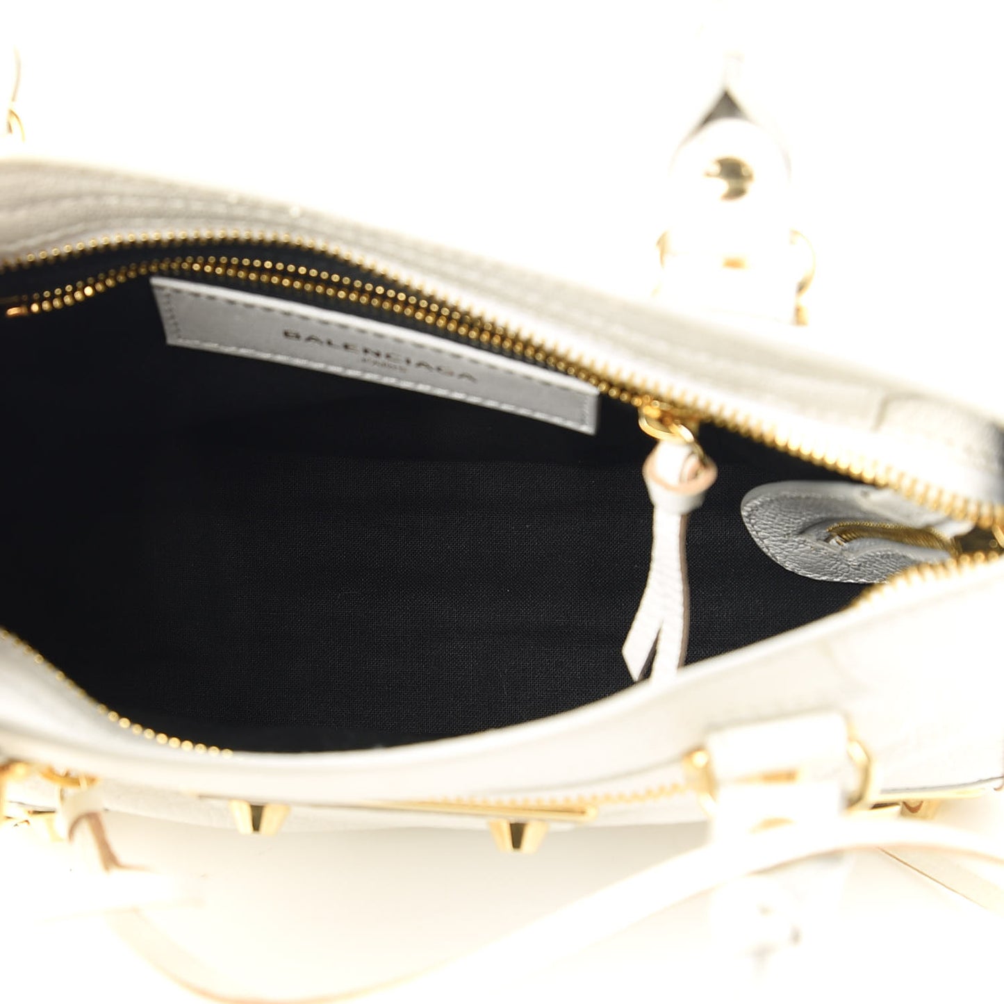 Chevre Gold Metallic Edge Hardware Mini City White