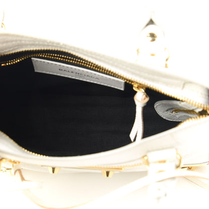 Balenciaga Chevre Gold Metallic Edge Hardware Mini City White 5 of 10