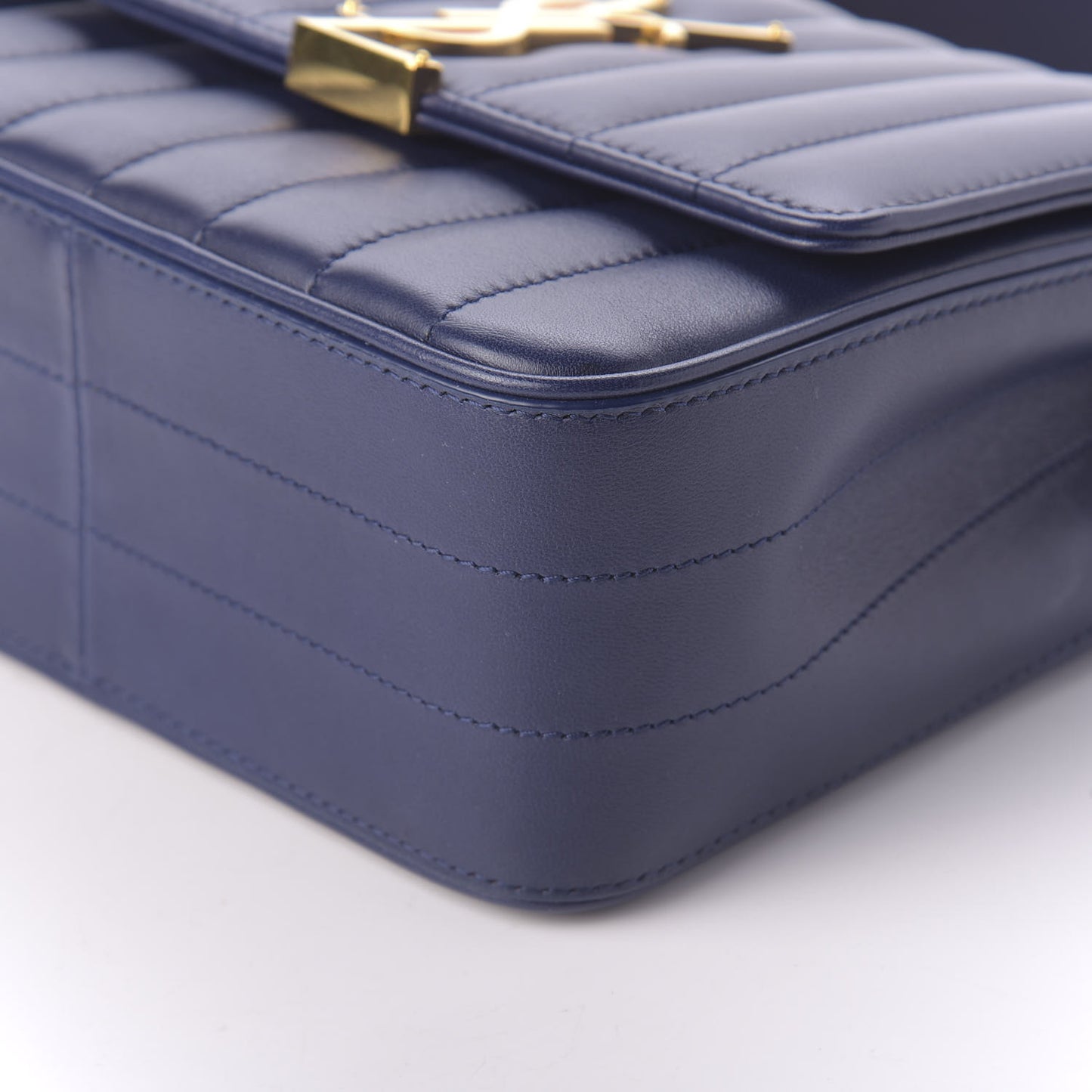 Lambskin Matelasse Monogram Medium Vicky Chain Bag Blue