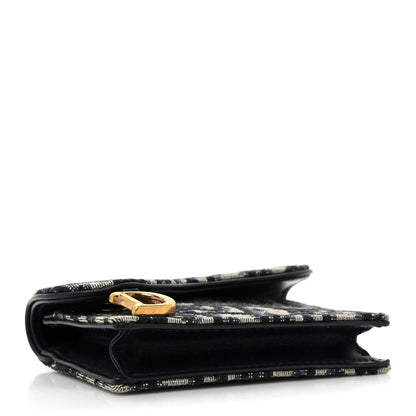Christian Dior Oblique Saddle Card Holder Blue 4 of 11