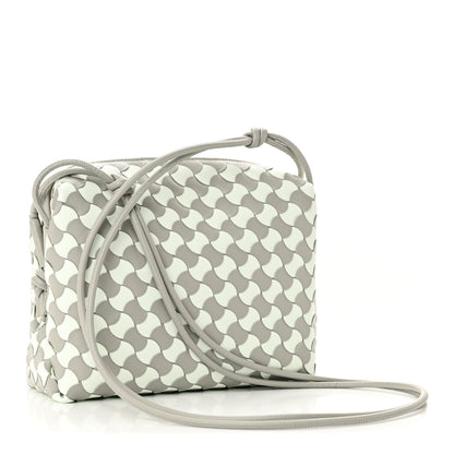 Bottega Veneta Nappa Wavy Bicolor Intrecciato Small Loop Camera Bag Agate Grey Glacier 3 of 9